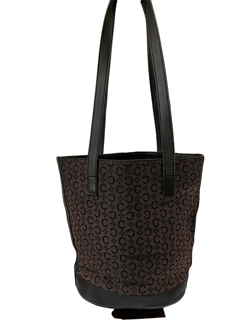 Celine Brown and Black Macadam Shoulder‎ Bag Tote GUC